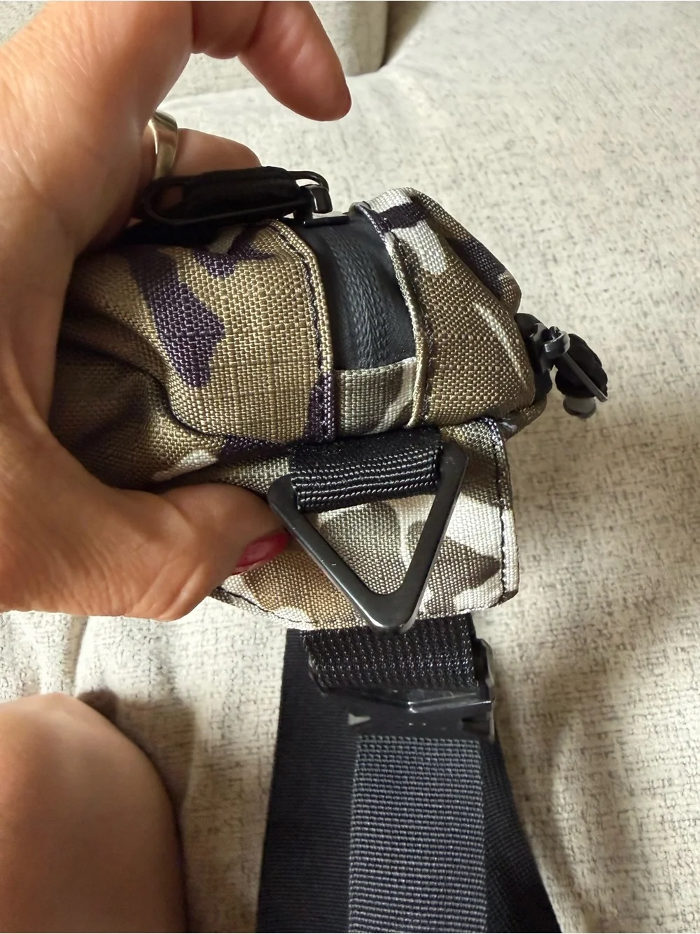 Jordan Olive Camo Belt Bag with Black Strap